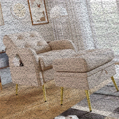 Verstelbare loungestoel – Relaxfauteuil – Recliner – Zitstoel – Loungechair – 3-standen rugleuning – Stevig metalen frame – Inclusief inklapbare voetsteun