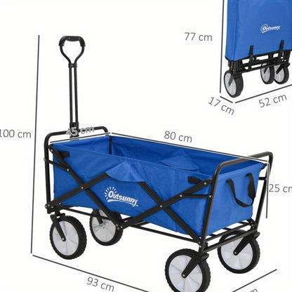 Bolderwagen – Handkar – Transportkar – Bolderkar – Tuinkar – Inklapbaar – Verstelbare Handgreep 77,5-200 cm – Stevig Stalen Frame met All-Terrain Wielen