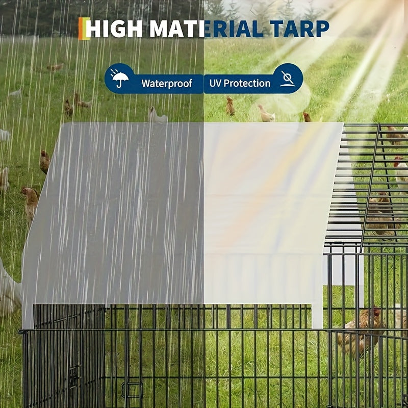 Portable Poultry Cage Measuring 3.3meter×101.6cm×101.6cm with a Waterproof Cover, Designed As a Chicken Run for Outdoor Use, Suitable for Various Farm Animals Like Rabbits And Ducks.