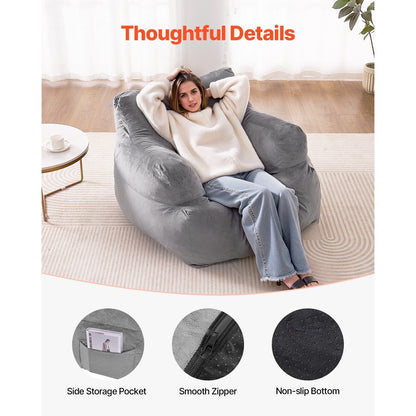 Zitzak – Beanbag – Loungestoel – Fauteuil – Relaxstoel – Met Armleuningen – Hoogwaardig Polyester – Hoog-Densiteit Memory Foam