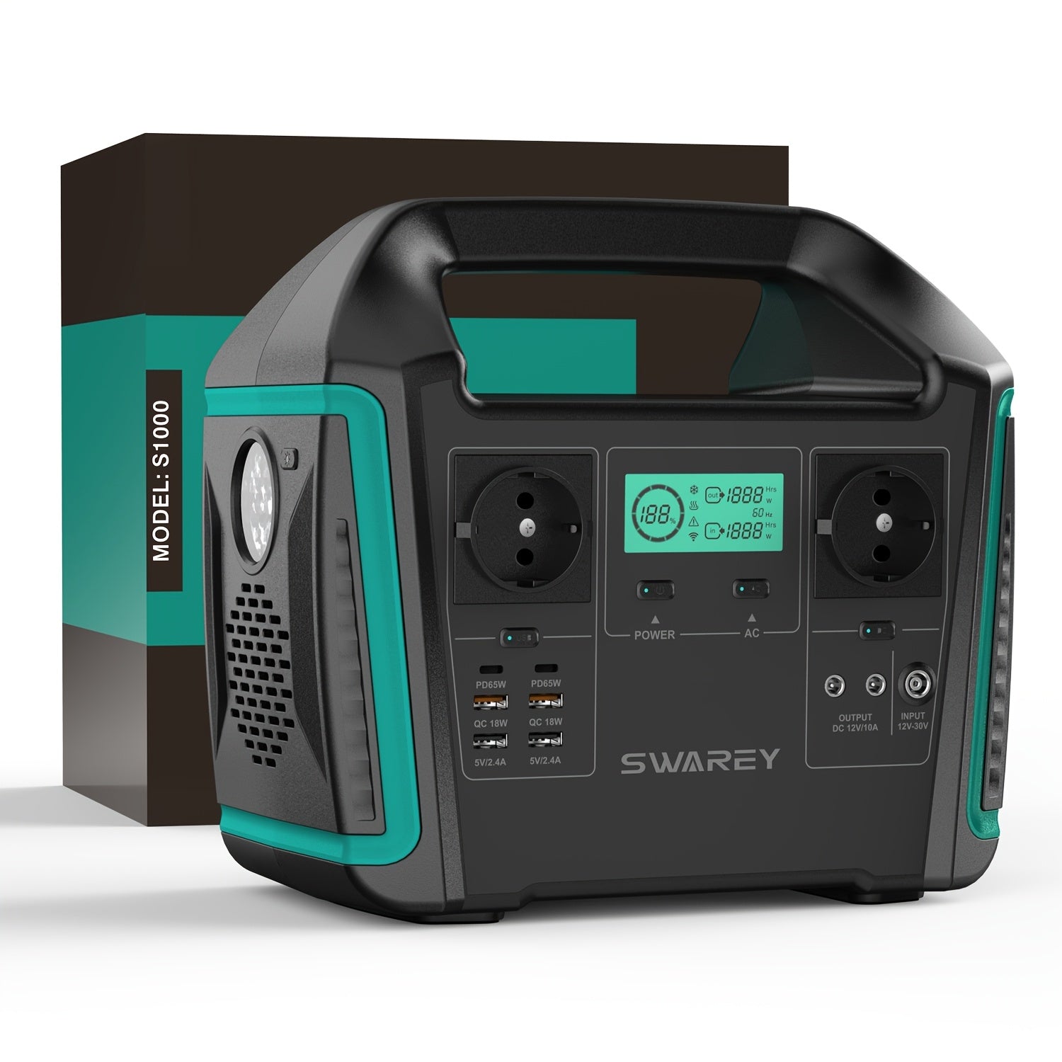 Zonnegenerator – Draagbare Powerstation – Noodstroom – Stroomgenerator – Powerbank – 1000W AC Uitgang – 725,76Wh Batterijcapaciteit - QUORE