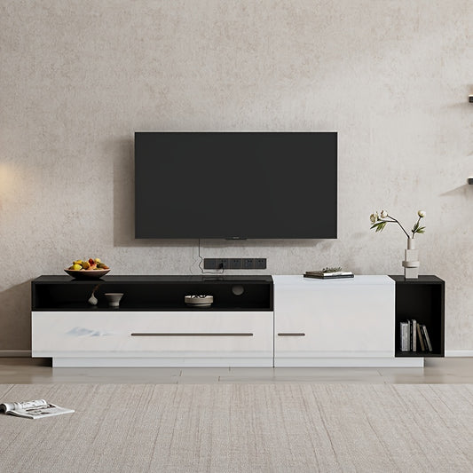tv-meubel – tv-kast – tv-lowboard – media-meubel – entertainmentmeubel – hoogglans zwart-wit – 170 cm breed – geschikt voor tv’s tot 70 inch