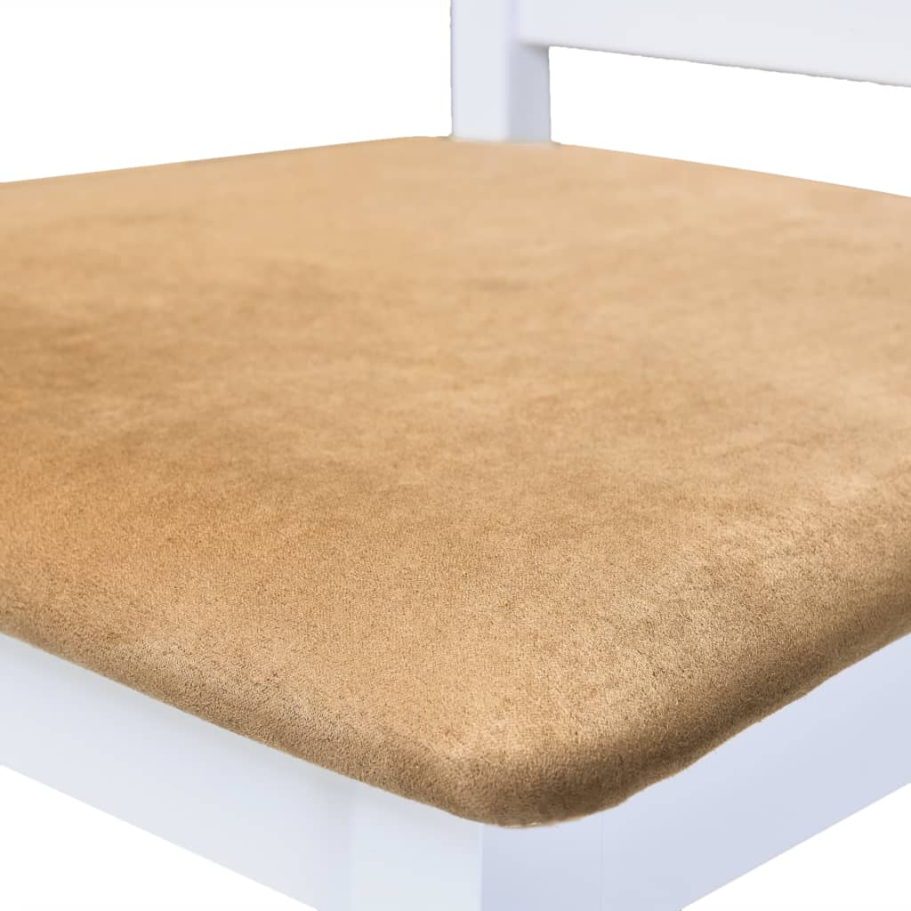 Eetkamerset – Barkrukset – Keukentafelset – Bistroset – Barset – Wit – Houten fineer tafelblad – Comfortabele gestoffeerde barkrukken