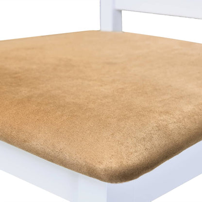 Eetkamerset – Barkrukset – Keukentafelset – Bistroset – Barset – Wit – Houten fineer tafelblad – Comfortabele gestoffeerde barkrukken