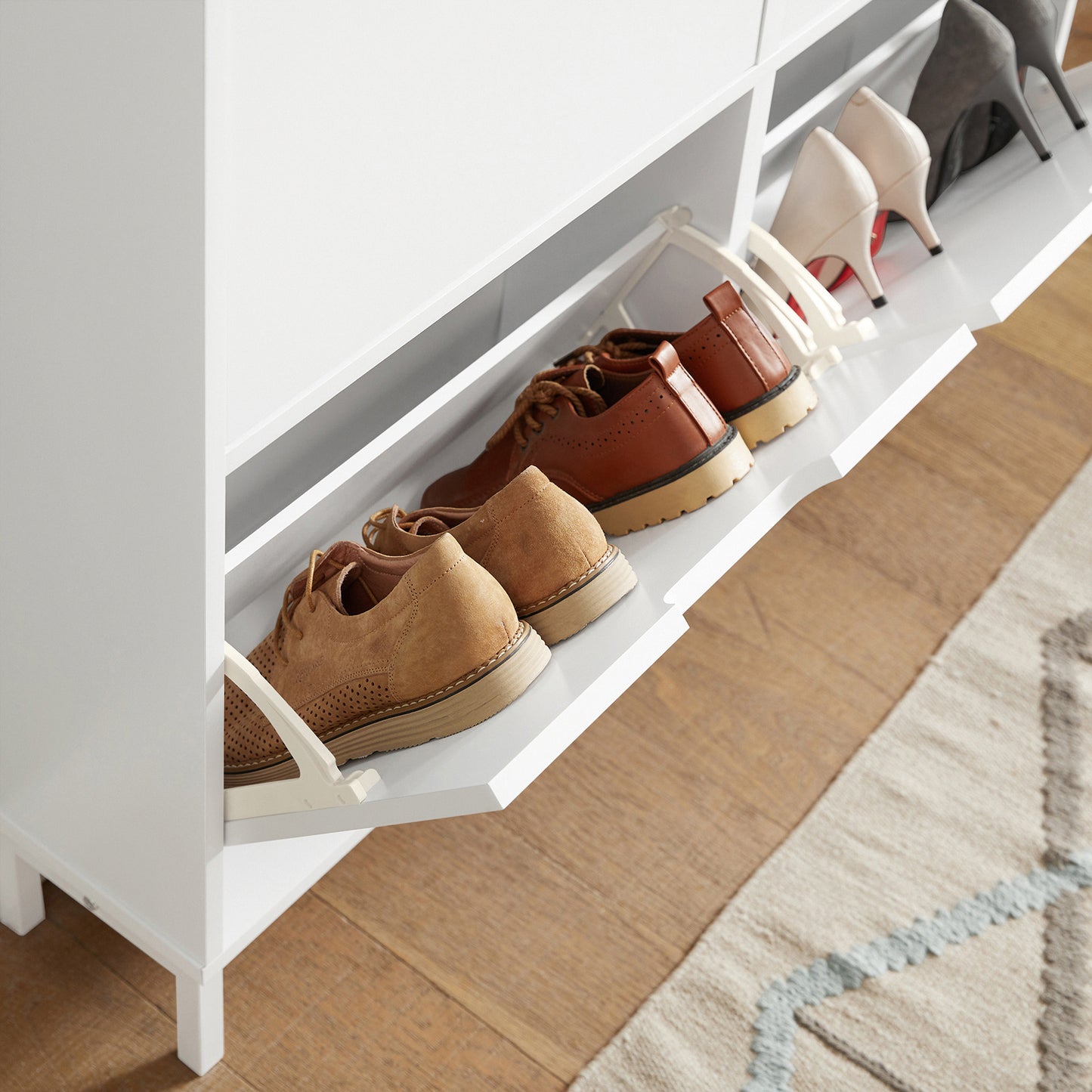 Barstoel – Kruk – Barkruk – Barstoel Met Rugleuning – Barstoel Met Armleuning – Set Van 2 – Scandinavisch Design – Lichtgrijs Stof – Massief Hout – Voetsteun