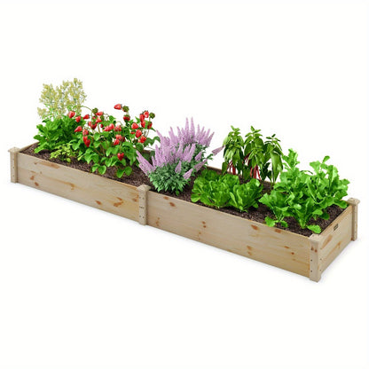 Tuinbak – Verhoogde Bak – Plantenbak – Kweekbak – Groentebak – Massief Vurenhout – Eenvoudige Montage – Open Bodem Drainage