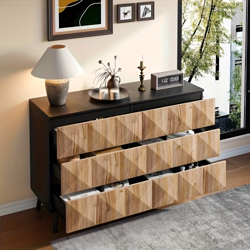 Ladekast – Ladenkast – Kommode – Opbergkast – Dressoir – 6 Lades – Duurzaam Bamboe – Compact 69 cm Hoog