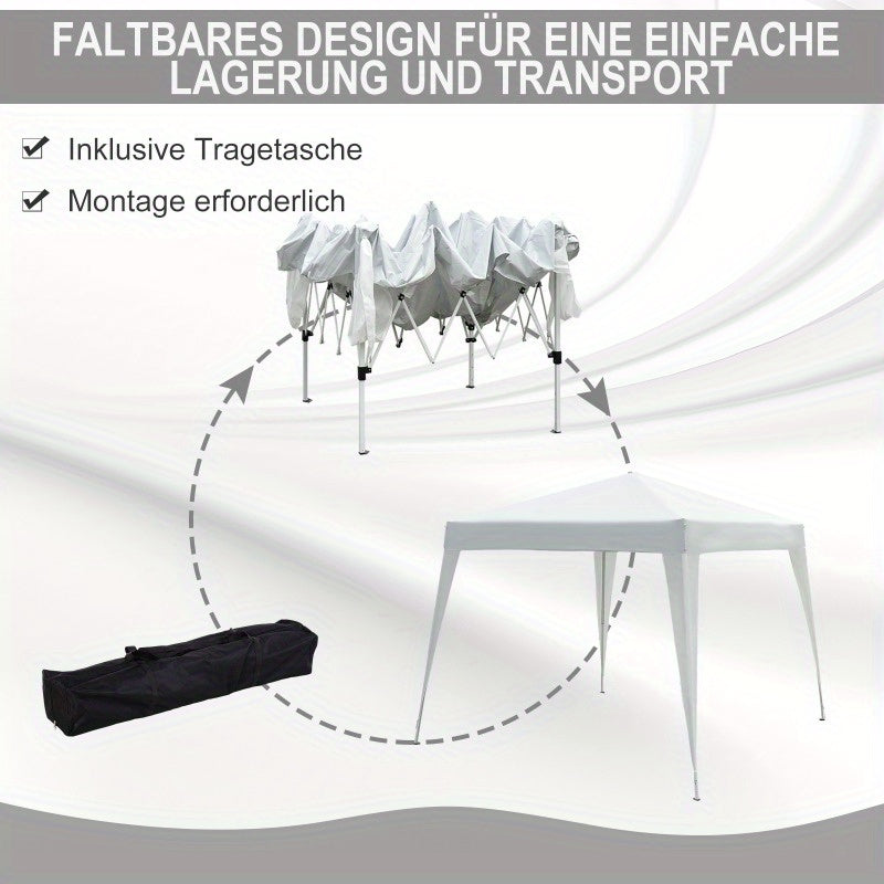 Partytent – Tent – Prieel – Paviljoen – Zonnezeil – Inklapbaar – UV-bescherming – Stalen Frame – 2,4x2,4 Meter – Draagtas – Wit