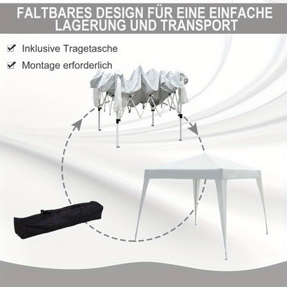 Partytent – Tent – Prieel – Paviljoen – Zonnezeil – Inklapbaar – UV-bescherming – Stalen Frame – 2,4x2,4 Meter – Draagtas – Wit