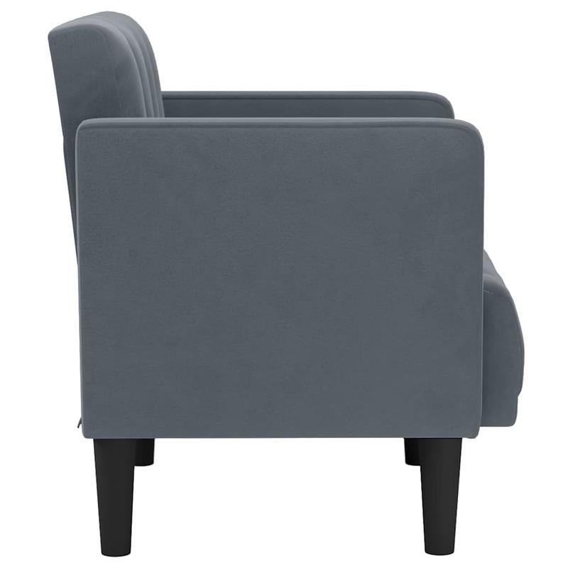 Bureaustoel – Fauteuil – Computerstoel – Kantoorstoel – Thuiswerkstoel – Donkergrijs Fluweel – Memory Foam Zitting – Stevig Hardhouten Frame