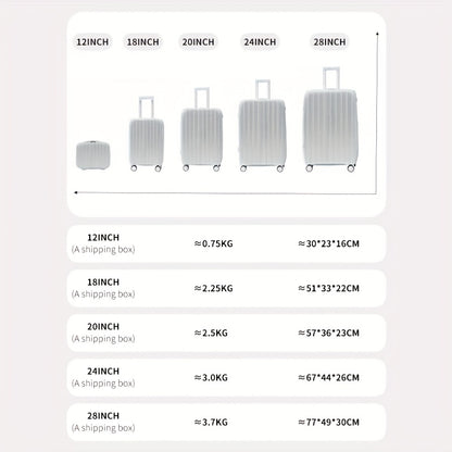 Koffersetje – Reiskoffer – Bagageset – Spinnerkoffer – Trolley – Lichtgewicht & Slijtvast – 5-delige Set 12-28 Inch Met Cijferslot