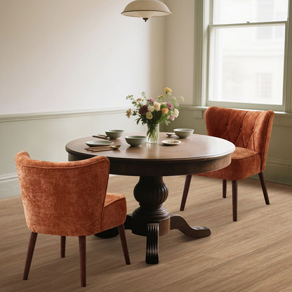 Brown Velvet Accent Chair in Mid-Century Modern Style, Featuring a Wingback Design, Button-Tufted Upholstery, Plush Thick Cushion, And Durable Wooden Legs, Ideal for Your Living Room, Bedroom, Guest Room, Or Home Office.