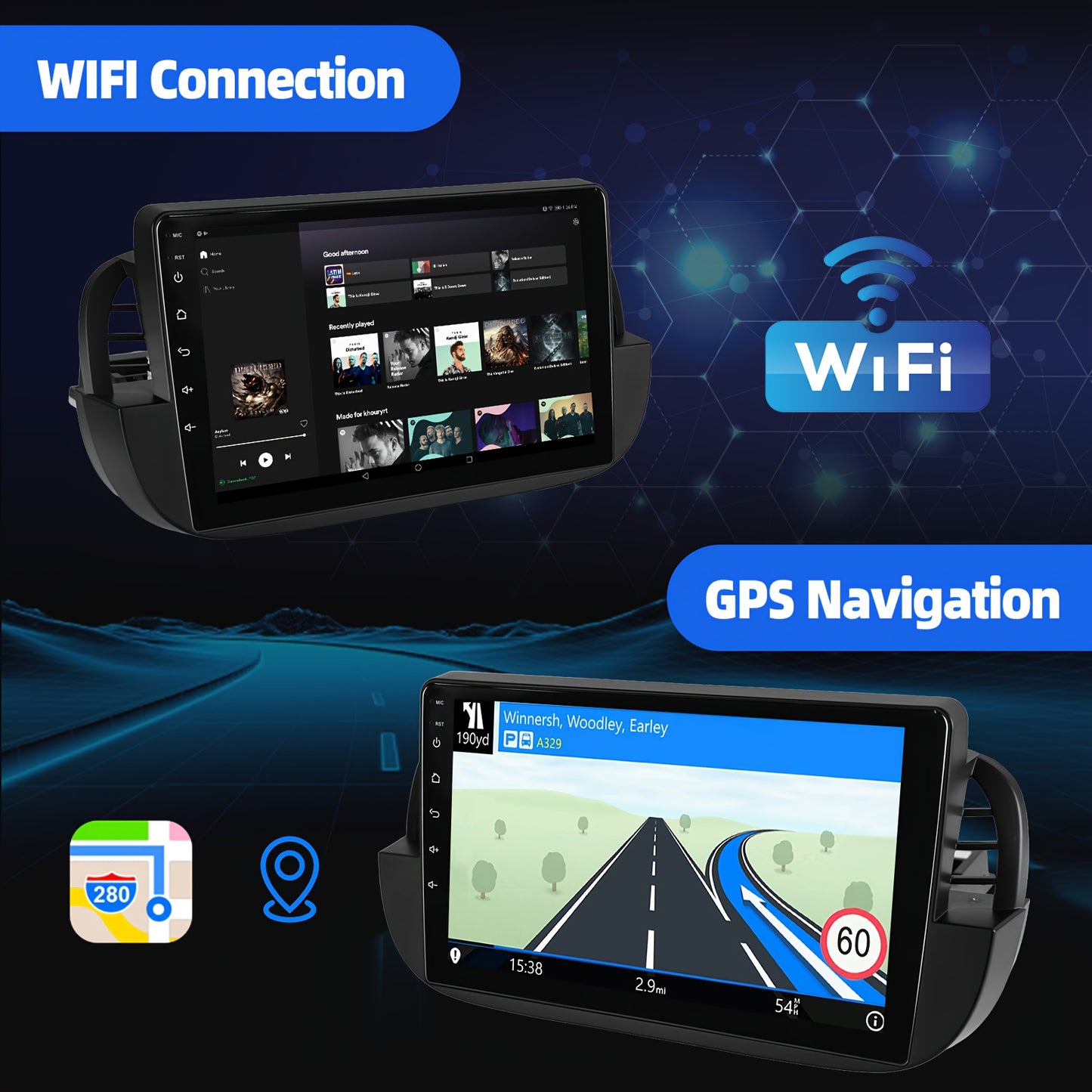 Android 14 Autosysteem – Autostereo – Multimedia Systeem – Navigatie – Autoradio – 9 Inch HD Touchscreen – Achteruitrijcamera & USB Dashcam