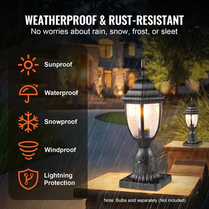 Tuinlamp – Buitenlamp – Tuinverlichting – Lampenpaal – Staande Tuinlamp – Automatische Schemersensor – Aluminium Behuizing Met Gehard Glas