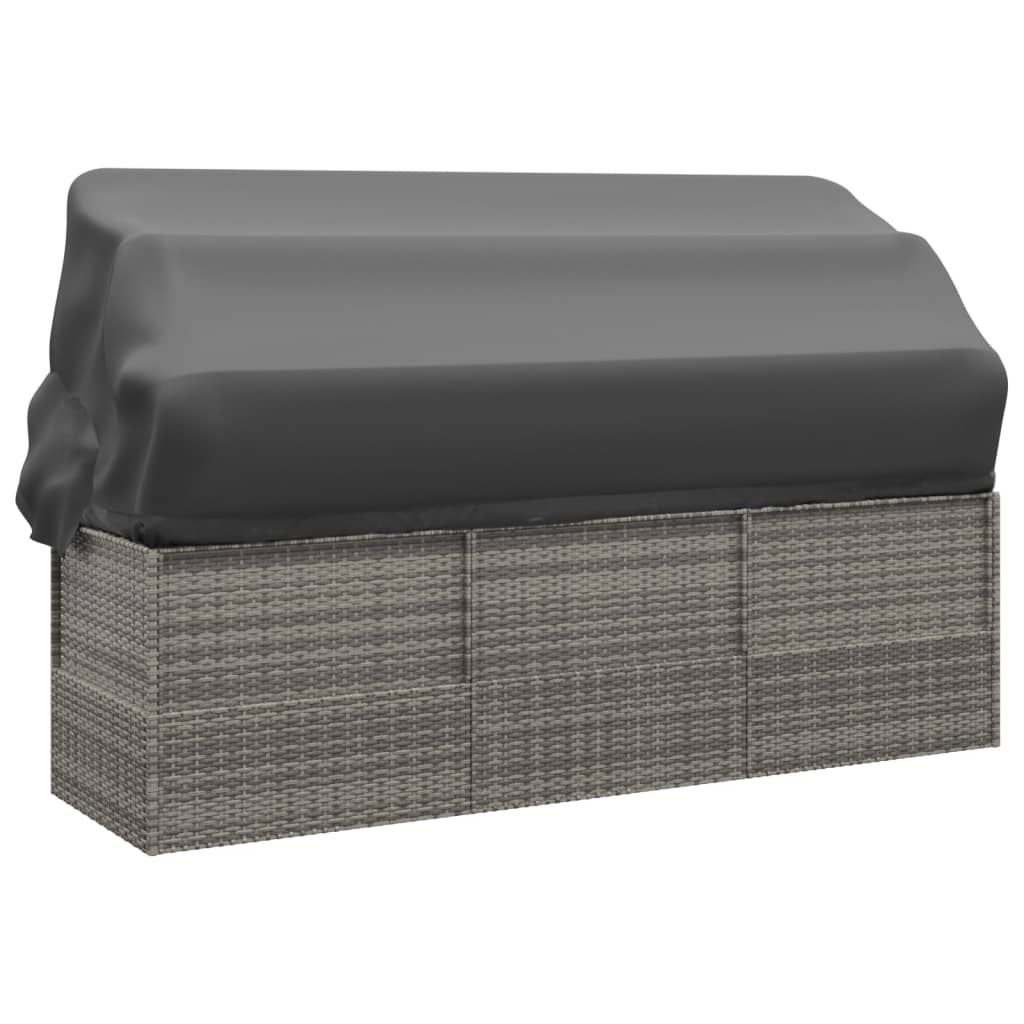 Loungebed – Tuinbed – Balkonbed – Relaxbed – Poly Rattan – Verstelbare Zonwering – Comfortabele Kussens