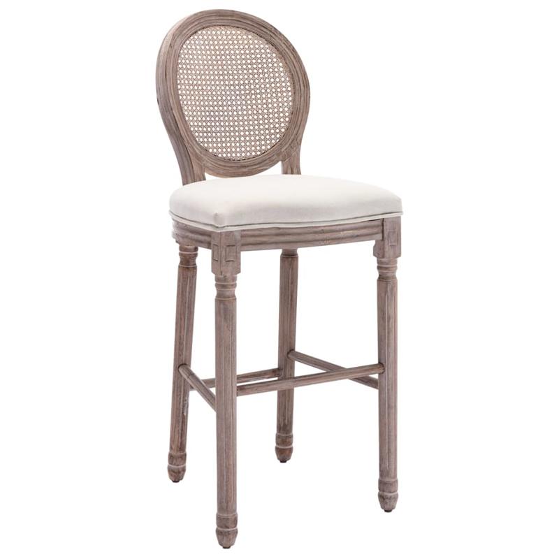 Barkrukken – Barstoelen – Keukenkrukken – Barzitplaatsen – Moderne Barkrukken – Set Van 2 – Witte Linnen Bekleding – Duurzame Constructie
