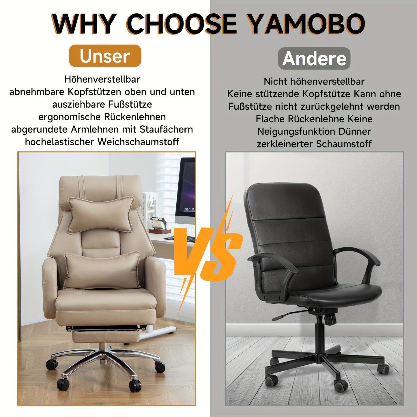 Gamingstoel – Gamestoel – Bureaustoel – Game Chair – Draaibare Ergonomische Stoel – 155° Kantelbaar – Met Lendensteun En Hoofdsteun – Comfortabele Beige Lounge Chair