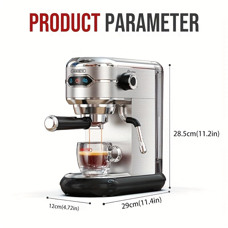 Halfautomatische Espressomachine – Espressoapparaat – Koffiemachine – Espressomaker – Koffiemaker – 20 bar Pompdruk – Roestvrij Staal Design