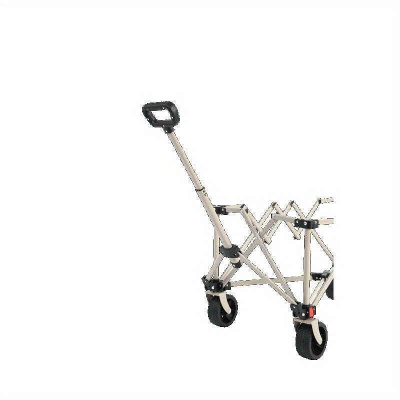 Vouwbare Bolderkar – Outdoor Wagen – Utility Kar – Transportwagen – Opvouwbare Kar – Verstelbaar Handvat – Stevige All Terrain Wielen – Beige