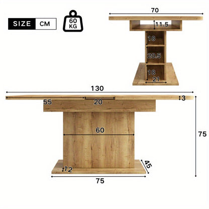 Uitklaptafel – Verlengbare Tafel – Eettafel – Vouwtafel – Tuintafel – Ruimtebesparend – Met Opberglade – 110-130x70x75 cm – Met Stalen Onderstel