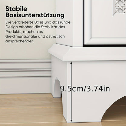 Badkamerkast – Badkamermeubel – Kolomkast – Opbergkast – Wastafelonderkast – Vrijstaand – Wit MDF – Verstelbare Plank