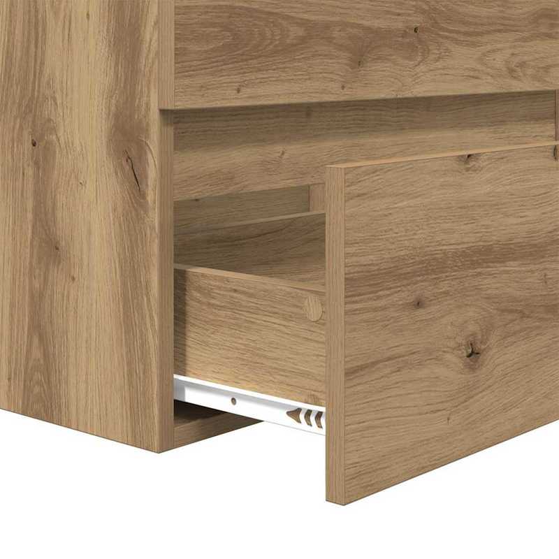 Badkamermeubel – Badmeubel – Wastafelmeubel – Badmeubelset – Spiegelkast – Modern Minimalistisch Design – Zwart Eiken & Wit – Ruimtebesparend & Duurzaam