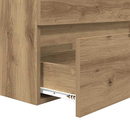 Badkamermeubel – Badmeubel – Wastafelmeubel – Badmeubelset – Spiegelkast – Modern Minimalistisch Design – Zwart Eiken & Wit – Ruimtebesparend & Duurzaam