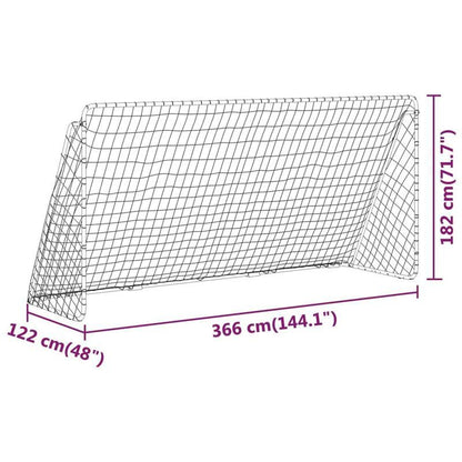 Wit Stalen Voetbaldoel – Voetbalgoal – Football Goal – Soccer Goal – Voetbalnet – 366x122x182 cm – Weerbestendig Staal