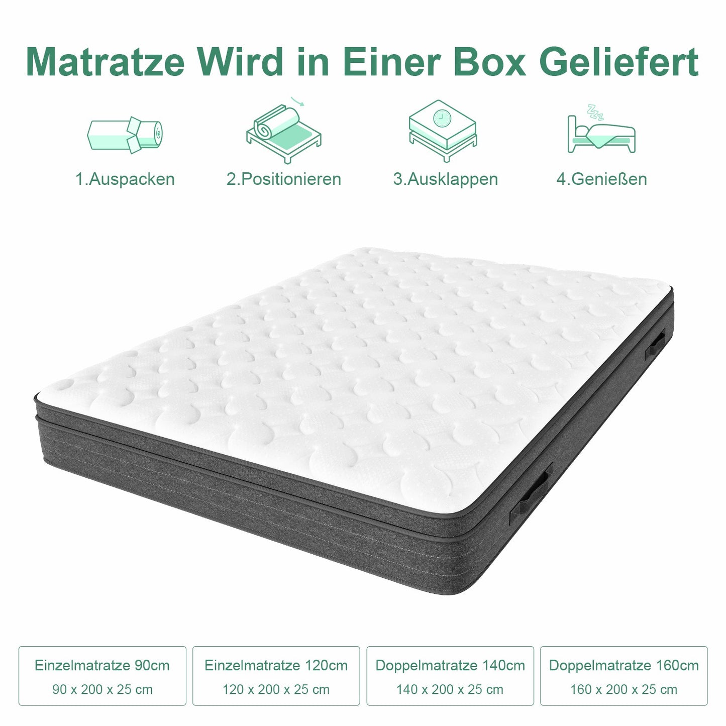 Memory Foam Sprung Hybrid Mattress Medium Firm | Double Bed Mattresses for Pressure Relief & Comfortable Sleep, Polyester Blend Cover, NECHE Brand