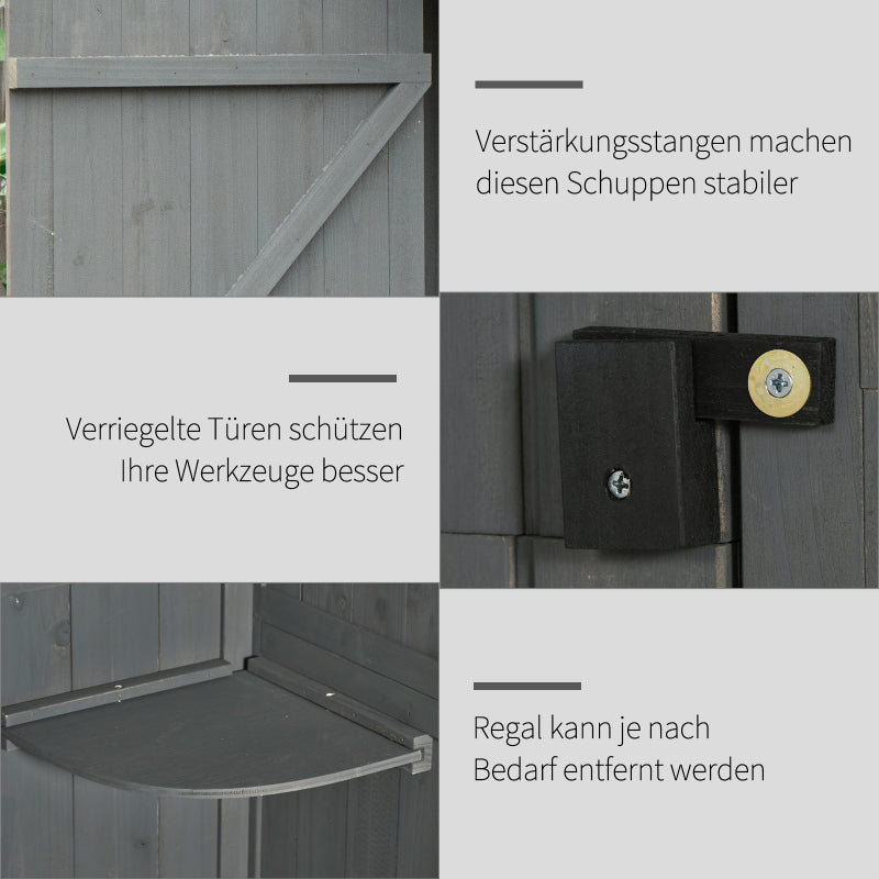Tuinhuisje – Tuinschuur – Buitenschuur – Berging – Opslagruimte – Stevig Houten Bouw – Waterdicht Asfalt Dak – Met Raam en Ventilatie – Ruim en Duurzaam – 195x137x455 cm