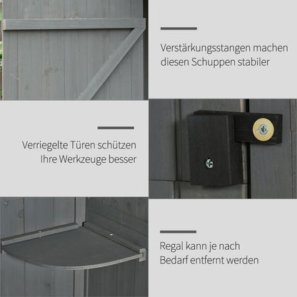 Tuinhuisje – Tuinschuur – Buitenschuur – Berging – Opslagruimte – Stevig Houten Bouw – Waterdicht Asfalt Dak – Met Raam en Ventilatie – Ruim en Duurzaam – 195x137x455 cm