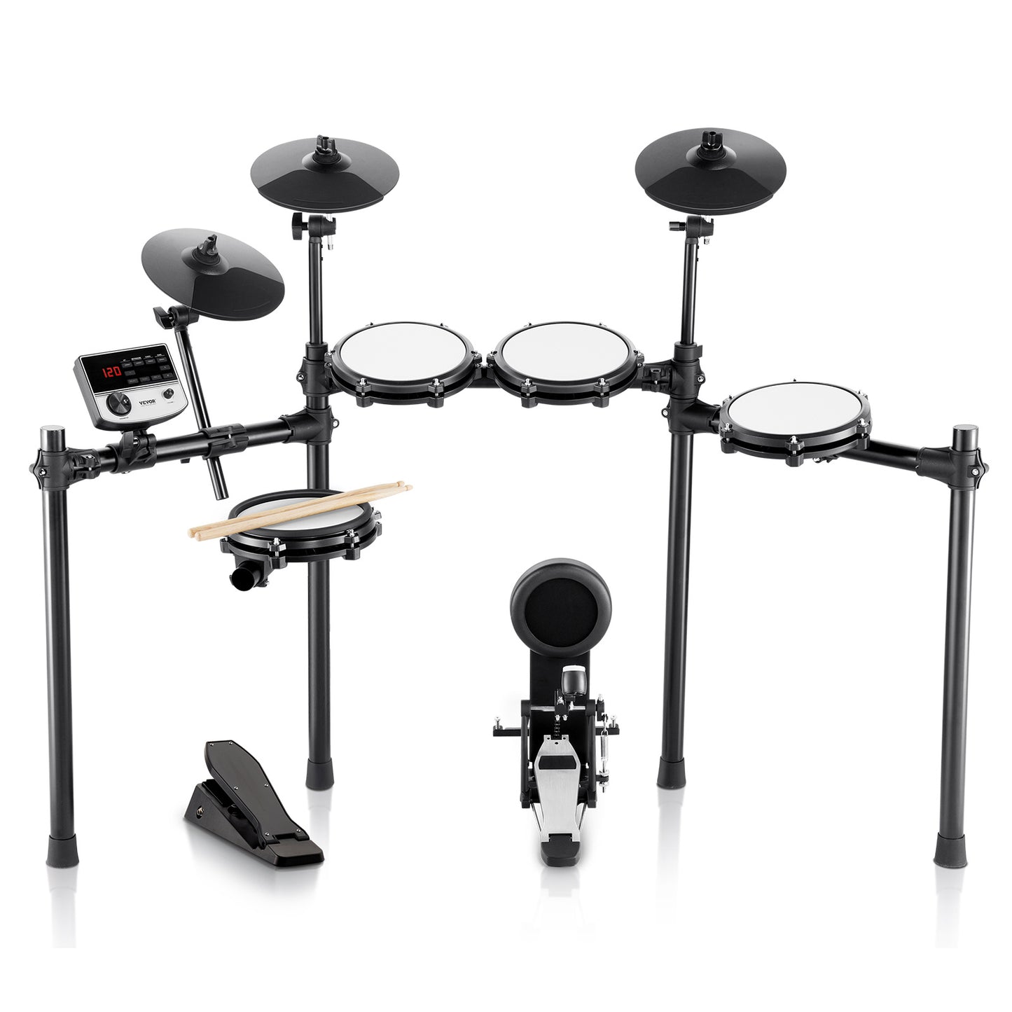 Elektronische Drumstel – Elektrisch Drumstel – E-Drum – Digitaal Drumstel – Elektronisch Drumkit – 480 Geluiden – Verstelbaar Standaard
