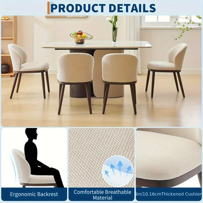 Eetkamerstoel – Stoel – Kuipstoel – Meubel – Keukenstoel – Modern Scandinavisch Design – Ergonomische Rugleuning – Houten Poten 120 kg Draagkracht