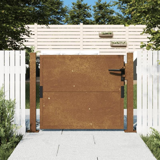 Poort – Tuinpoort – Hek – Poortje – Buitenpoort – Cortenstaal Bruin – 105x105 cm – Duurzaam en Weerbestendig