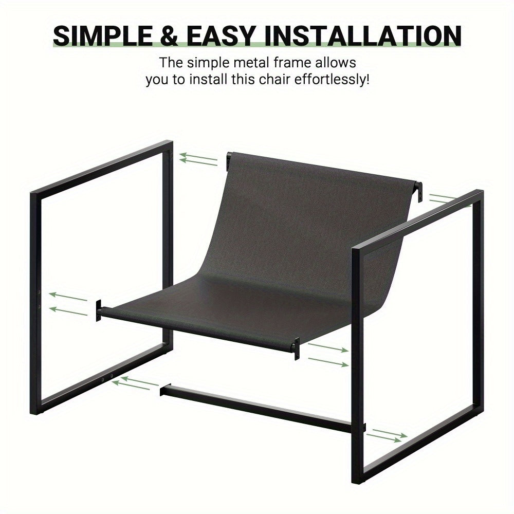 Fauteuil – Relaxstoel – Zitzak – Loungechair – Armstoel – Sherpa Bekleding – Gestoffeerd Metaalframe – Compact Formaat – Antislip Poten