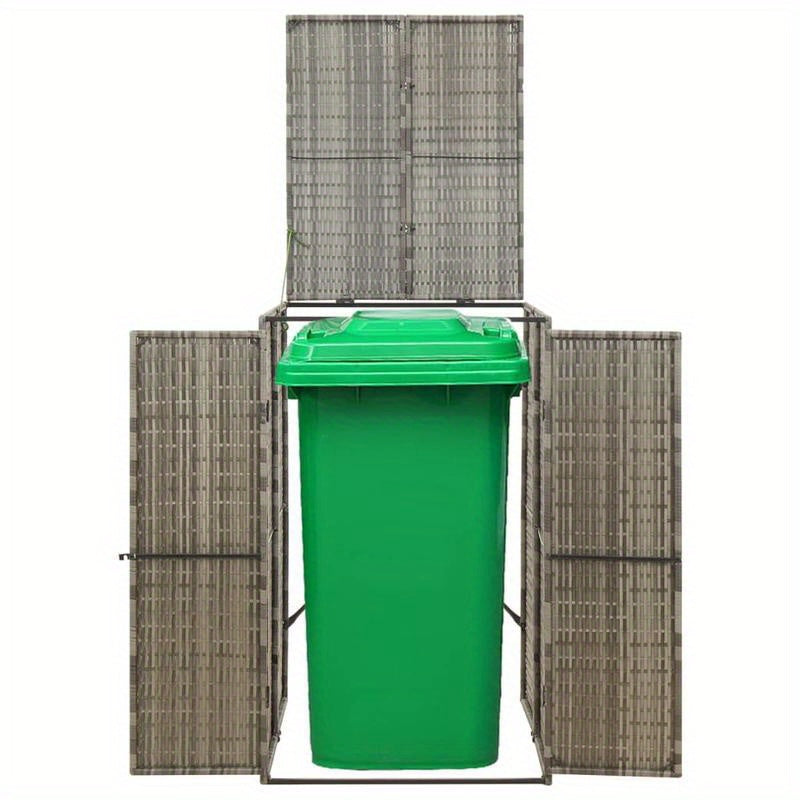 Afvalbak – Prullenbak – Vuilnisbak – Afvalcontainer – Afvalemmer – Groen – Polyrattan – Duurzaam & Lekvrij – 70x80x117 cm – Voor Thuis en Kantoor