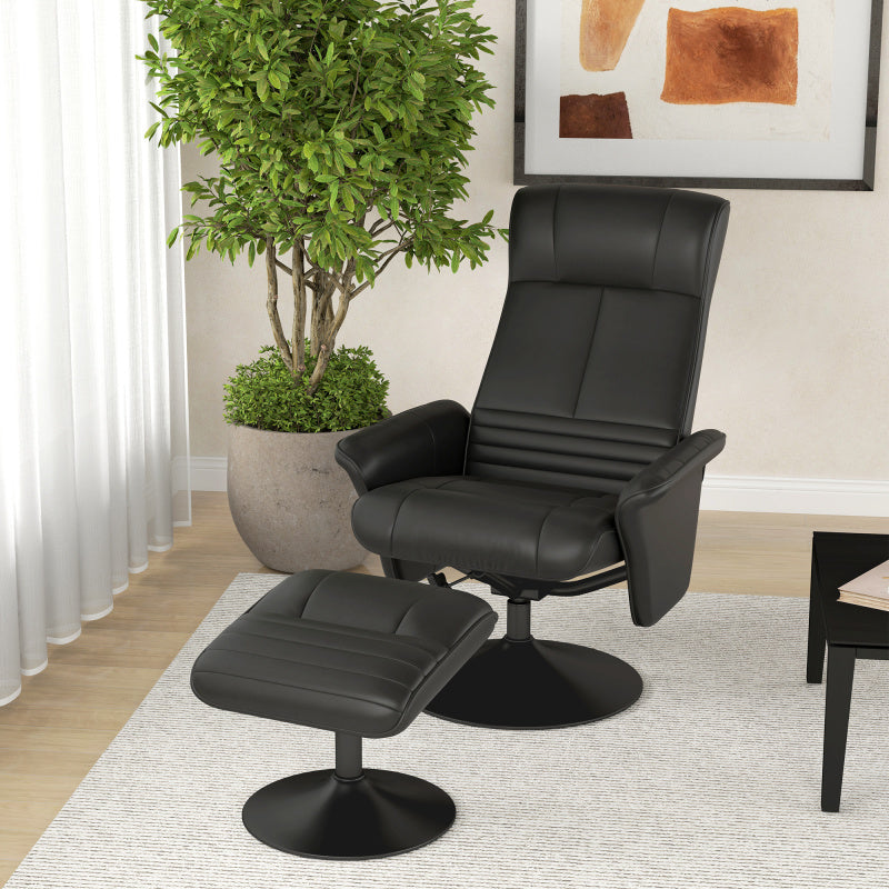 tv-fauteuil – relaxfauteuil – tv-stoel – loungestoel – fauteuil – Draaibaar 360° – Microvezel Zwart – Max. 150 kg Belastbaar