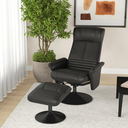 tv-fauteuil – relaxfauteuil – tv-stoel – loungestoel – fauteuil – Draaibaar 360° – Microvezel Zwart – Max. 150 kg Belastbaar