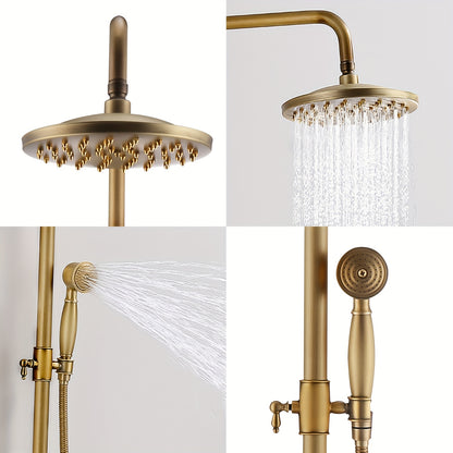 Douche- en Badset – Douchekraan – Badkraan – Doucheset – Badset – Koper Uitvoering – Muurbevestiging – Zonder Temperatuurregeling