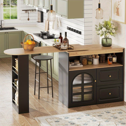 Dressoir – Buffetkast – Opbergkast – TV-meubel – Ladekast – 360° Draaibaar – 2 Ruime Lades – Modern Minimalistisch Design