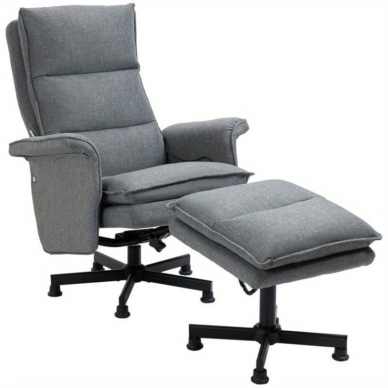 Bureaustoel – Massagestoel – Kantoorstoel – Ergonomische Stoel – Bureaustoel Met Voetensteun – 8-Posities Rugleuning – Handmatig Massage Systeem – Kunststof Frame – Zachte Gevulde Zitting