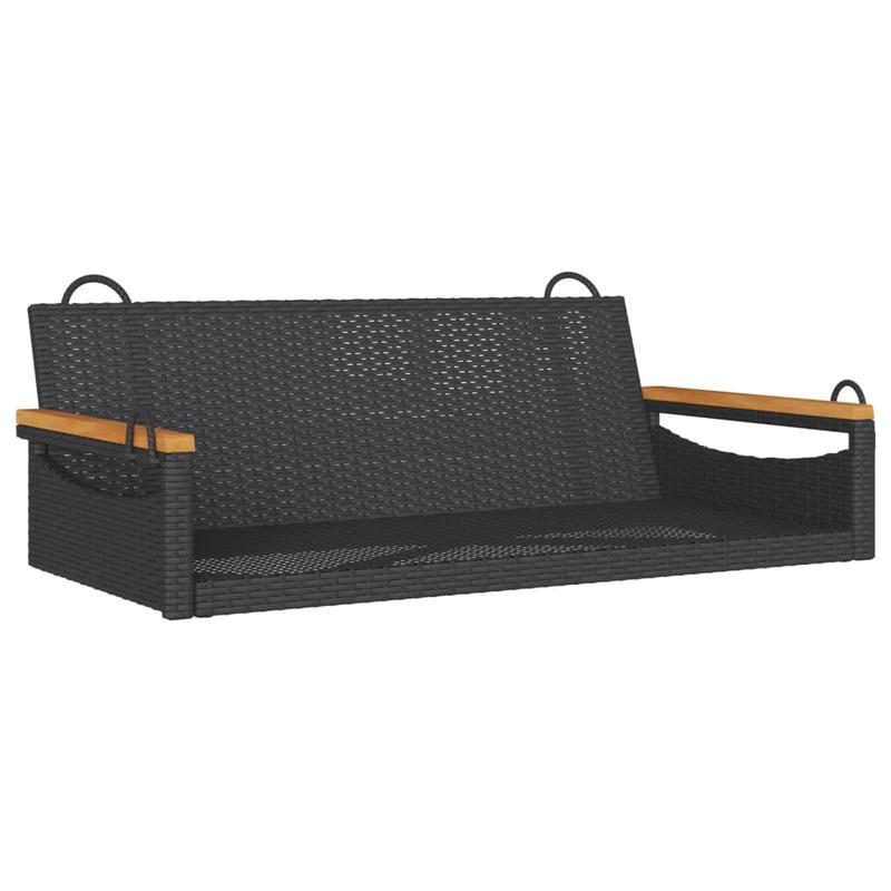 Tuinstoel – Loungestoel – Buitenstoel – Patio stoel – Ligstoel – Ergonomische Rugleuning – Extra Lange Zitting 109x62x40 cm – Duurzame Gevlochten Resin Constructie – Schommelfunctie – Weerbestendig – Met Metalen Kettingen