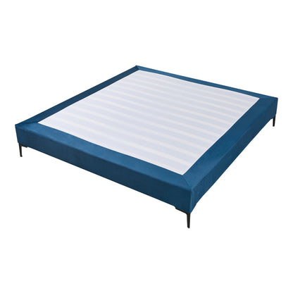 Tweepersoonsbed – Bedframe – Opbergbed – Gestoffeerd Bed – Slaapbank – 140x200 cm – Stevig Plywood Frame – Afneembare Blauwe Polyester Bekleding