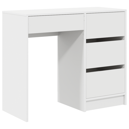 Bureau – Computertafel – Bureautafel – Werktafel – Schrijftafel – Wit Design – MDF & Hardhout – Met Lades en Opbergruimte