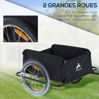 Fietskar – Fietsaanhanger – Bagagekar – Transportkar – Aanhangwagen – Max. 40 kg Belastbaar – Afneembare Waterdichte Hoes