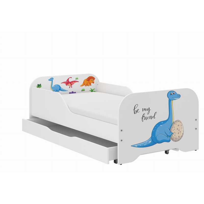 Kinderbed – Peuterbed – Juniorbed – Eenpersoonsbed – Kinderkamerbed – Veilig Met Uitvalbeveiliging – Inclusief Schuimmatras 140x70 cm