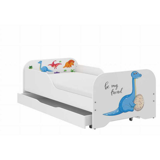 Kinderbed – Peuterbed – Juniorbed – Eenpersoonsbed – Kinderkamerbed – Veilig Met Uitvalbeveiliging – Inclusief Schuimmatras 140x70 cm