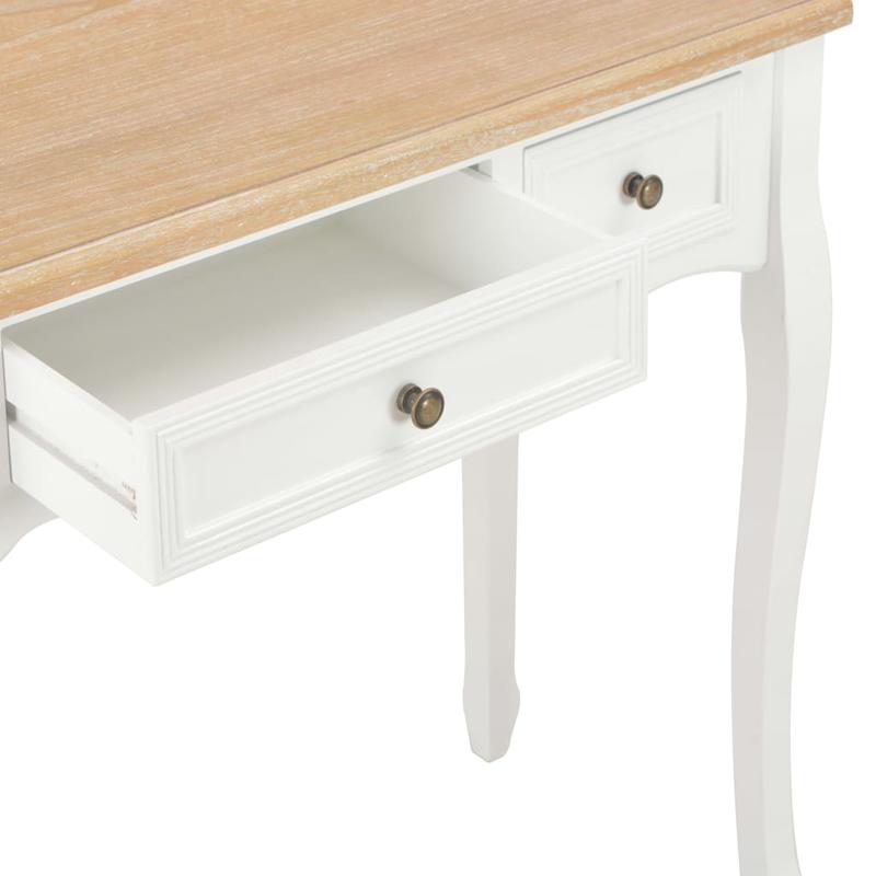Witte Console Tafel – Sidetable – Haltafel – Bijzettafel – Bureau – 3 Ruime Laden – Stevige MDF Massief Houten Constructie