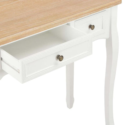 Witte Console Tafel – Sidetable – Haltafel – Bijzettafel – Bureau – 3 Ruime Laden – Stevige MDF Massief Houten Constructie