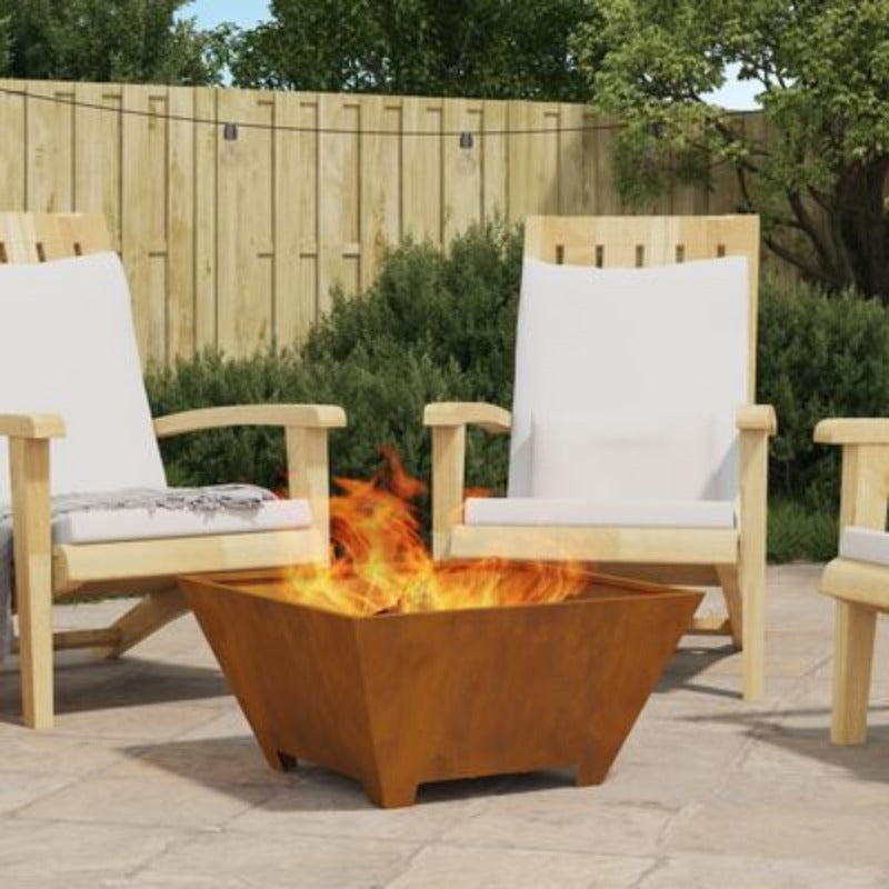 Buitenhaard – Tuinhaard – Vuurkorf – Terrashaard – Patiohaard – Stevig Metaal – Bruine Poedercoating 60x60x30 cm